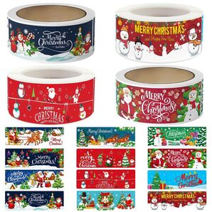 クリスマス シール ステッカー 480枚・12種類・4ロール ギフトシール マスキングテープ 紙テープ マステ 和紙テープ