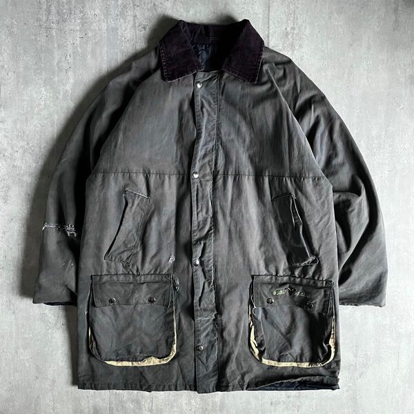 【90s vintage】オイルドジャケット ワックスコットン ボロ UK製