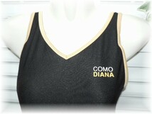 アシックス　DIANA　日本製　ワンピース水着　9号/M　ブラック×ゴールドライン　ｋ_画像2