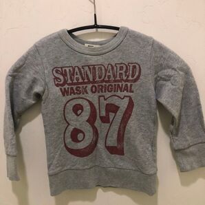 ワスク 100サイズ キッズ 子供 スウェット トレーナー グレー