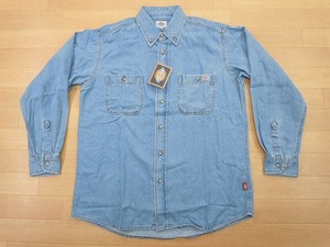 g41★新品★サイズ L★DICKIES ディッキーズ FB460U デニムシャツ★ワークシャツ ボンマックス★カラー7 ブルー★即決★