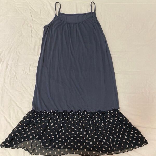 フェリシモ felissimo シロップ syrup キャミソールワンピース キャミワンピ ドット柄 XL 3L