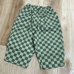 韓国子供服 チェッカー柄パンツ ワイド 110