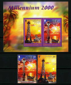 *2000 year Solomon various island thousand year 2 kind . unused stamp + small size seat (NH)*ZZ-225* free shipping 