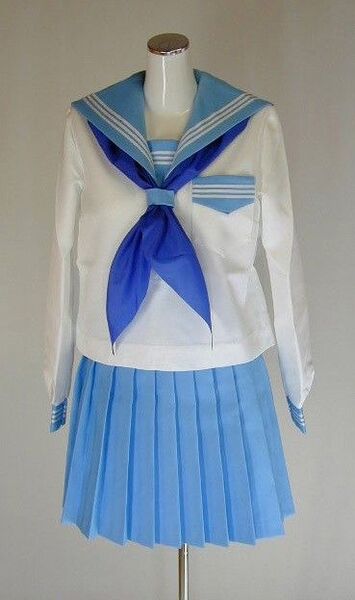 冬クリームセーラー服セット 水色衿(本格的)180cm大きいサイズ セーラー服