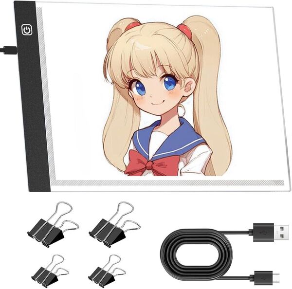 トレース台 A4 ライトテーブル ライトボックス LED高輝度 3段階調光 超薄型 高透過率 1.5MUSBケーブル付き