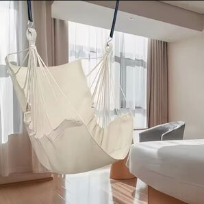 ロールオーバーハンモック 収納バッグ付き レジャーチェア お洒落 ホワイト★