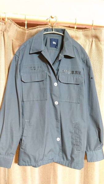 【期間限定】ほぼ新品 ヴィンテージ ステューシー 当時物 ミリタリーワークジャケット 正規品 サイドポケット付 長袖シャツ 裏原