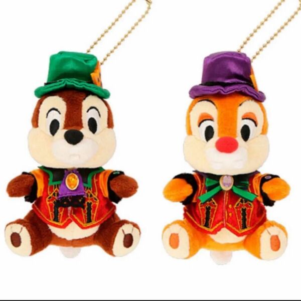 ディズニー ハロウィン 2024 チップ デール ぬいぐるみバッジ ぬいぐるみ ヴィランズ 東京ディズニーランド チップとデール