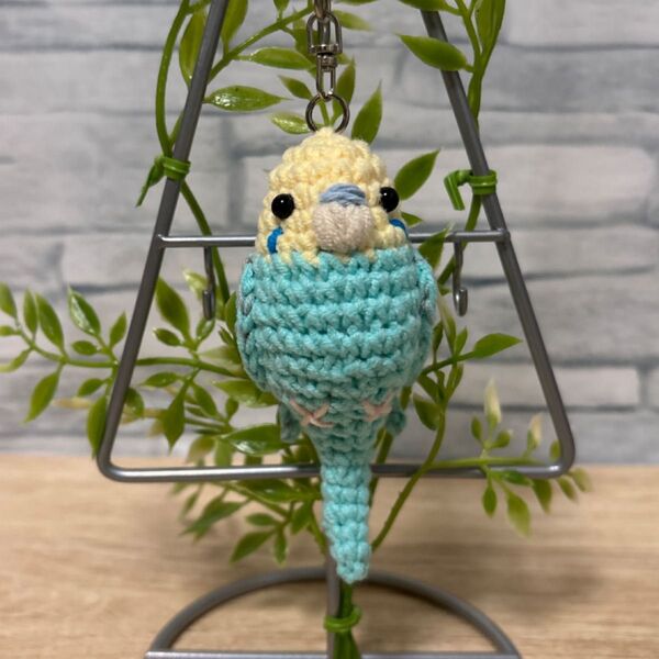 セキセイインコちゃんのあみぐるみストラップC ハンドメイド