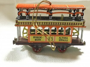  Germany made? double decker bus two storey building bus tin plate made ornament ornament / decoration thing collection Christmas tree also import miscellaneous goods small articles 