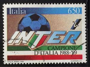 イタリア切手★ インテルミランナショナルフットボールチャンピオン(サッカー)1989年