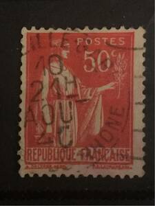 フランス切手50c★平和 女性 1932-41年