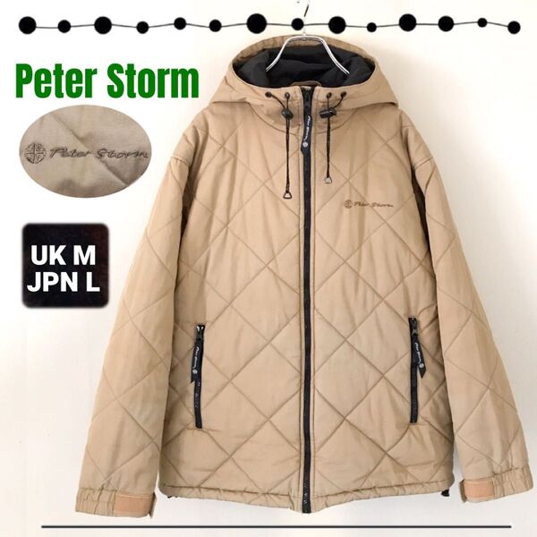 ピーターストーム/Peter Storm★キルティングフーディジャケット★中綿入ジャケット★刺繍ロゴ★UKメンズM/JPNメンズL