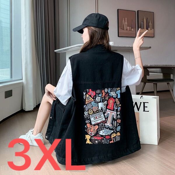 レディース デニムベスト 春秋 アウター トップス ゆったり SLUA147