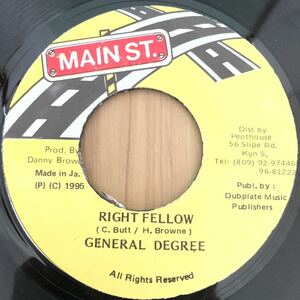 送料無料★レア 大ヒット90'sダンスホール!! RIGHGT FELLOW / GENERAL DEGREE★試聴あり