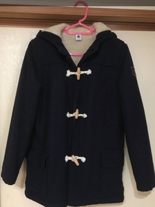 再値下げプチバトー PETIT BATEAU ダッフル コート 中古 10ans 138cm