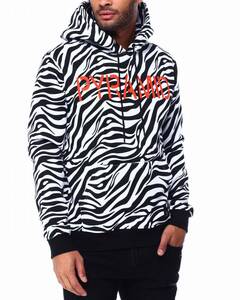 USA正規品 【2XL】 ブラックピラミッド BLACKPYRAMID プルオーバー パーカー ZEBRA ゼブラ 白 黒 アニマル柄 日本未入荷 クリスブラウン