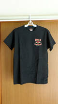 HARLEY DAVIDSON★ハーレー 半袖Tシャツ Hanes BEEFY☆黒 Sサイズ 送料￥370_画像1