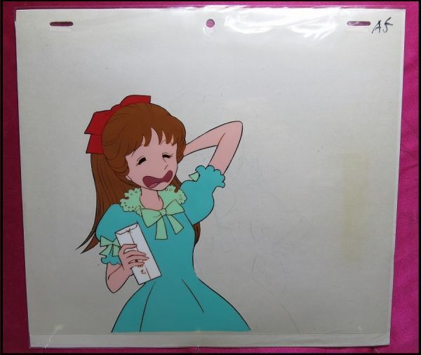 B はいからさんが通る セル画 紅緒 42話 涙する女性 背景付き