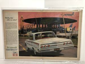 1962年3月23日号LIFE誌広告切り抜き1ページ【CHEVROLET Impala Sport Sedan/PAN AM】アメリカ買い付け品ビンテージアメ車エアライン