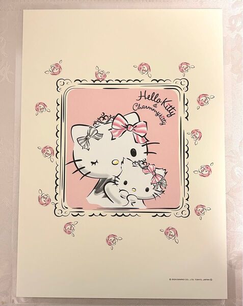 ハローキティ 50周年 アニバーサリーマーケット A4 額絵 キティ チャーミーキティ サンリオ
