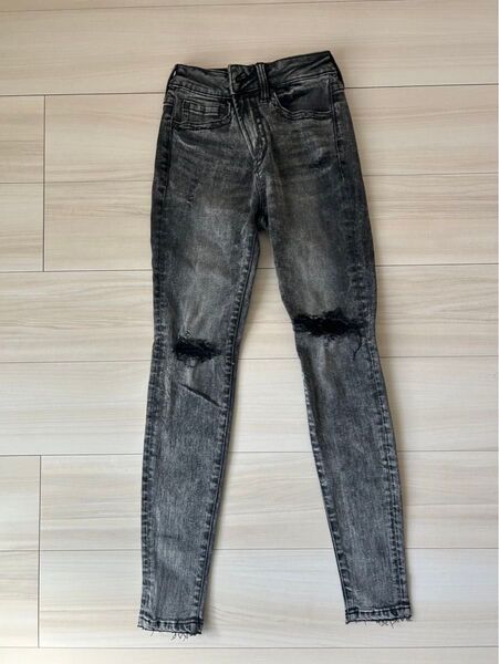 AZUL BY MOUSSYCHEMICAL CRASH DENIM SKINNYデニムパンツ ストレッチ ジーンズ デニム