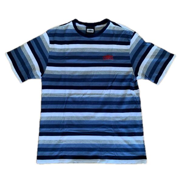 アンブロ UMBRO ボーダーTシャツ ネイビー、グレー L
