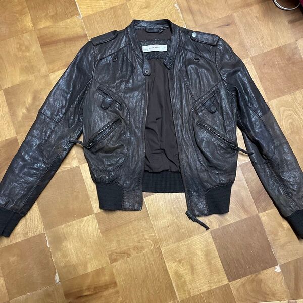 ZARA 革 ジャケット