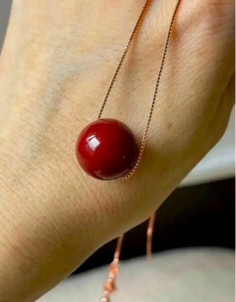 2024新商品 海外で人気ある赤血珊瑚16mm 金銭運 仕事運アップ アクセサリー レディース ネックレス