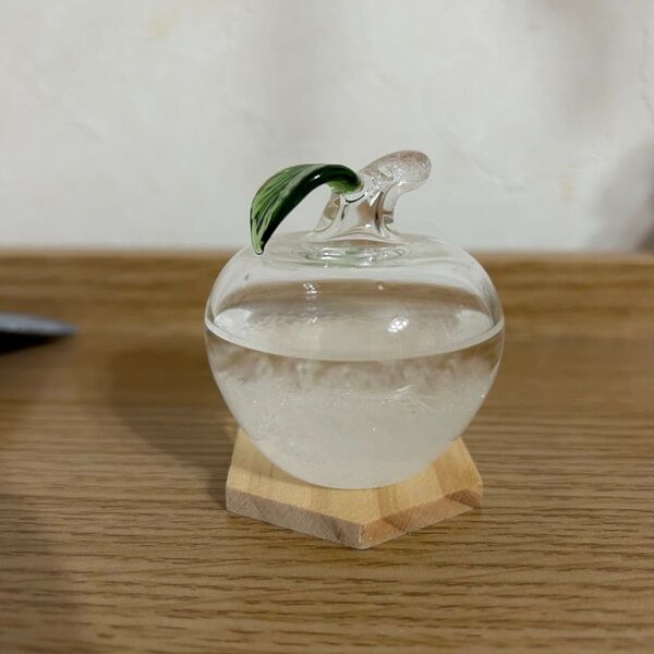 ストームグラス 林檎 置物 気象 ガラス