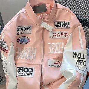 パッチワークジャケット ピンク