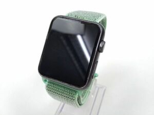 apple watch 4 44mm/ 3 42mm用 交換用ベルト ストラップ ナイロン スポーツバンド ライトターコイズ