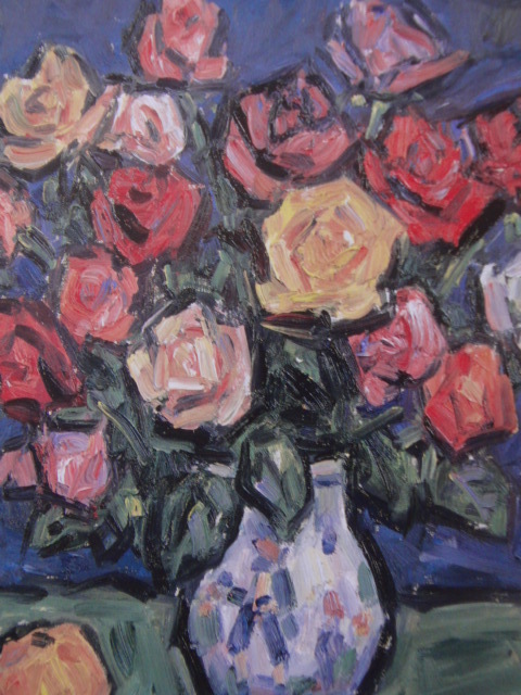 Tadao Tanaka, 【Rose】, D'une rare collection d'art, En bonne condition, Tout neuf avec un cadre de haute qualité, livraison gratuite, Peinture occidentale, peinture à l'huile, peintre japonais, Fleurs nature morte, Art, Peinture, Peinture à l'huile, Nature morte