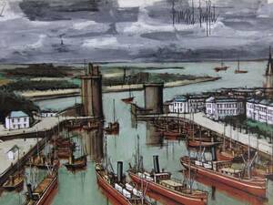 Art hand Auction Bernard Buffet, Ship Series 27, Extremely rare framing plate, New frame included, iafa, Painting, Oil painting, Nature, Landscape painting