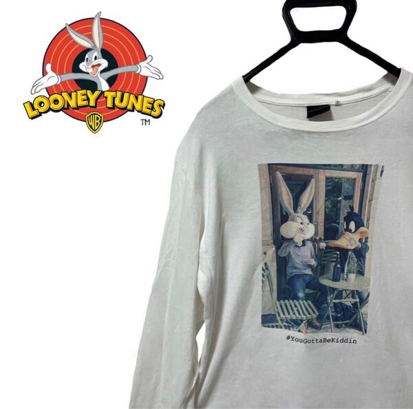 【LOONEY TUNES】 ルーニーテューンズ ロンT 長袖 白色 希少
