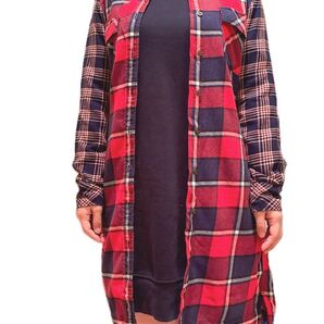 チェックカーディガン