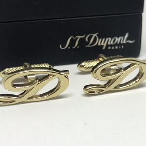デュポン 筆記体 くり抜き Dロゴ ゴールド カフス カフリンクス