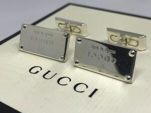 Gucci Logo plate 925 S кафф links запонки Gucci 