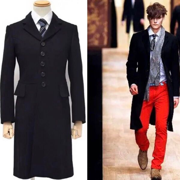 ポールスミス Paul Smith チェスター コート 黒 カシミア ウール S