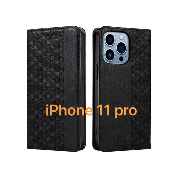 iPhone 11 pro 手帳型 スマホケース スマホカバー カード収納 黒