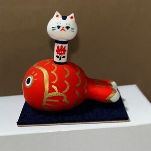 マルコロチャン marucoro chan 猫 置物 金魚 にゃんこけし こけし 作家