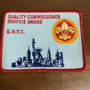 ボーイスカウト　アメリカ　ワッペン　刺繍ワッペン　Quality Commissioner Service Award GNYC NY ニューヨーク　自由の女神