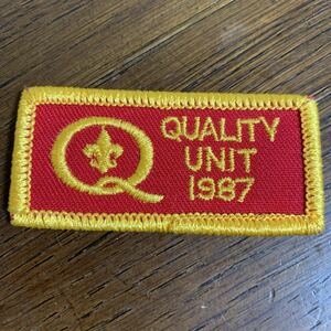 ボーイスカウト　アメリカ　BSA 記章　刺繍ワッペン　ワッペン QUALITY UNIT 1987