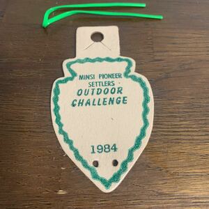 ボーイスカウト　アメリカ　革　ワッペン　1984 MINSI PIONEER SETTLERS OUTDOOR CHALLENGE