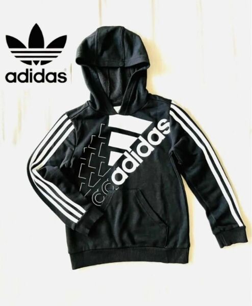 美品 数量限定 adidas アディダスパーカー ジャージ 130cm ブラック
