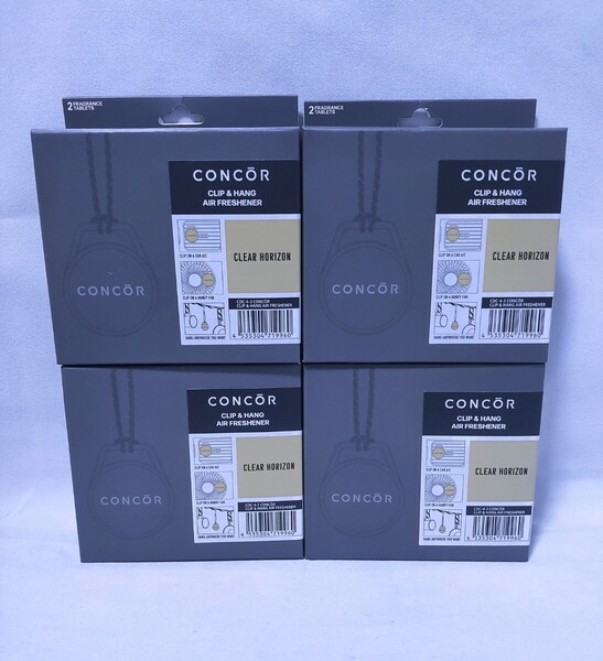 【4個セット 新品未開封品】CONCOR コンコール 芳香剤 車 クリップ&ハング エアーフレッシュナー スカッシュ クリアホライズン 送料無料