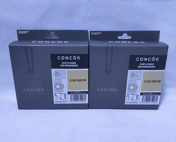 【2個セット 新品未開封品】CONCOR(コンコール) 芳香剤 車 クリップ&ハング エアーフレッシュナー スカッシュ クリアホライズン 送料無料