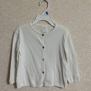 女の子 カーディガン ニット 白 無地