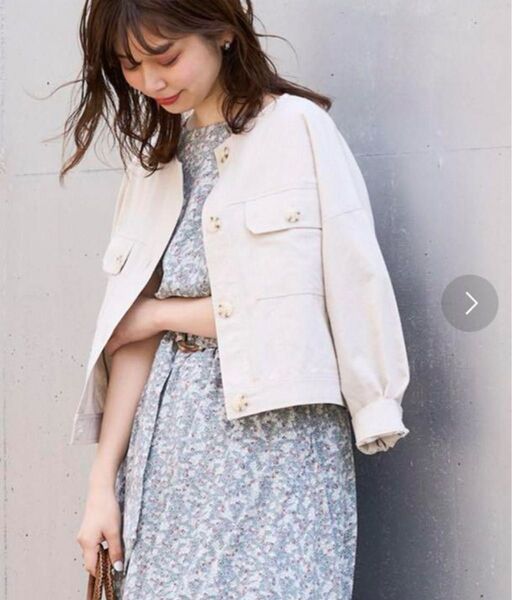 【natural couture】 ノーカラージャケット フリーサイズ